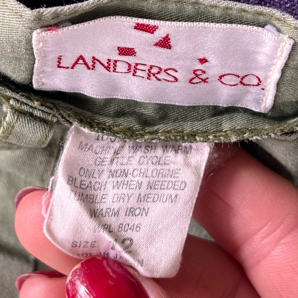 Landers & Co vintage, olive green pleated pants in good condition! Made in Japan - Picture 4 of 4